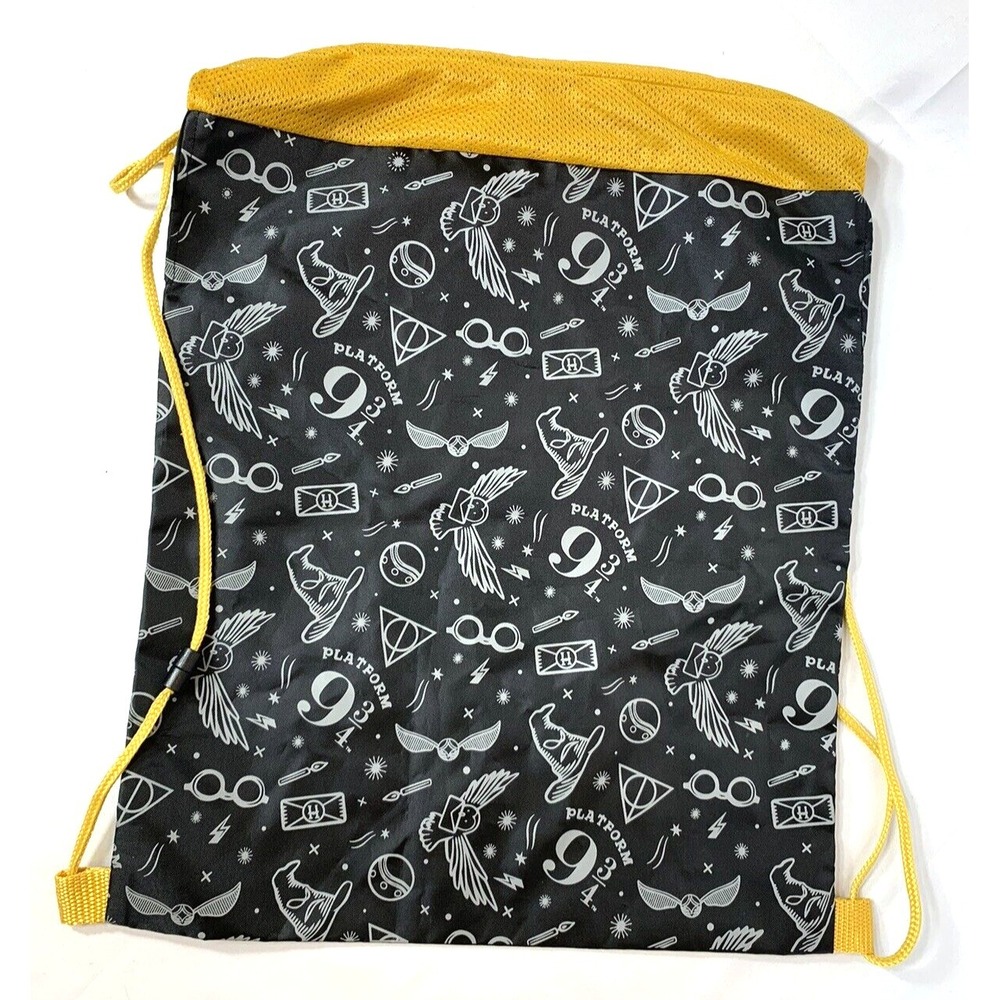 Build A Bear Workshop Harry Potter String Bag Backpack Black Gold CLEAN - Picture 4 of 7
